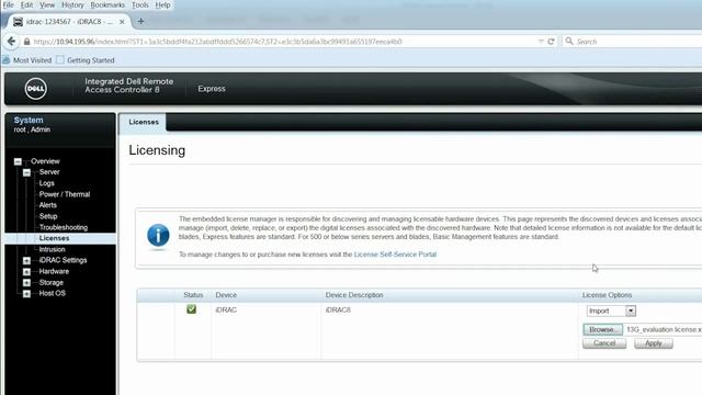 Importing a Digital License using iDRAC смотреть онлайн
