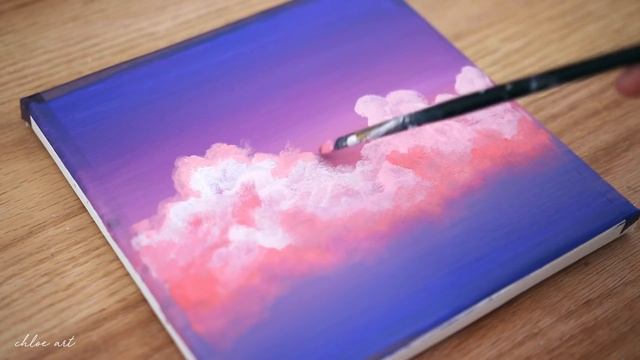 Dreamy Pink Clouds ☁️ | Step By Step Acrylic Painting #149