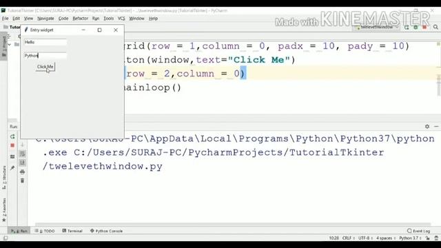 #12 Tkinter Tutorial | Entry | Entry Python | Entry Tkinter | Get Method Entry Python | GUI Python смотреть онлайн