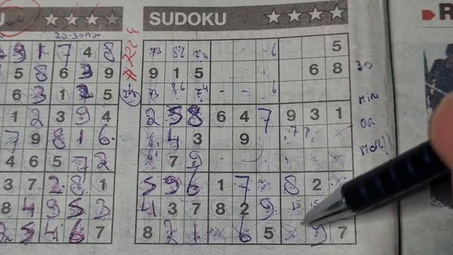 (#7224) Friday Four Stars Sudoku Puzzle. Bonus Extra Edition. 10-06-2023 Extra Part 2 Of 4