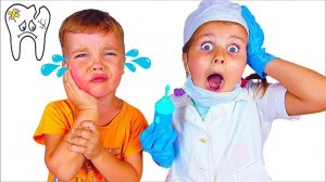 Милана и папа собрались лечить зубы.