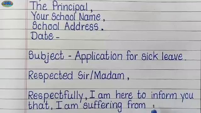Sick leave application to principal/Write sick leave application to the principal/Letter Writing смотреть онлайн