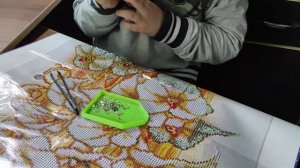 Алмазная мозайка. Собирает ребенок.