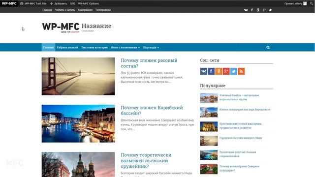 Уроки WP MFC - 01 Общие настройки смотреть онлайн
