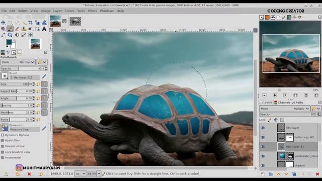 Tortoise Surrealism Underwater GIMP Manipulation Tutorial | Photoshop editing in GIMP |Codingcreato смотреть онлайн