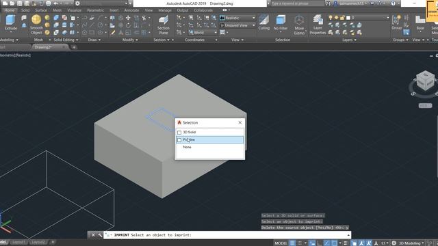 #14 AutoCAD 3D Tutorial- Extract Edge, Imprint, Copy And Color Edges смотреть онлайн