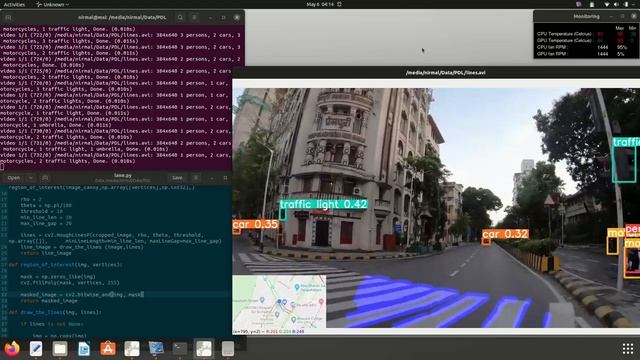Real-Time Lane Detection using OpenCV смотреть онлайн