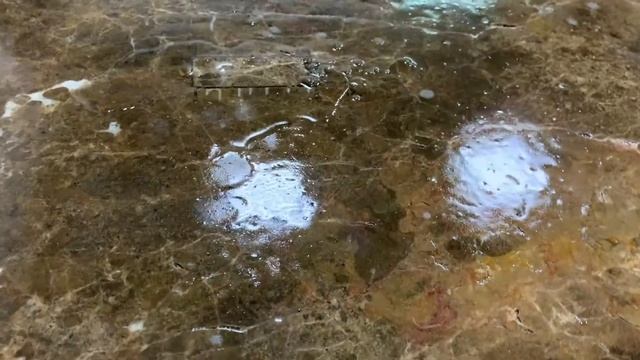 Полировка мрамора Имперадор с использованием смолы. смотреть онлайн