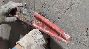 Установка монтажной планки в стену, для смесителя