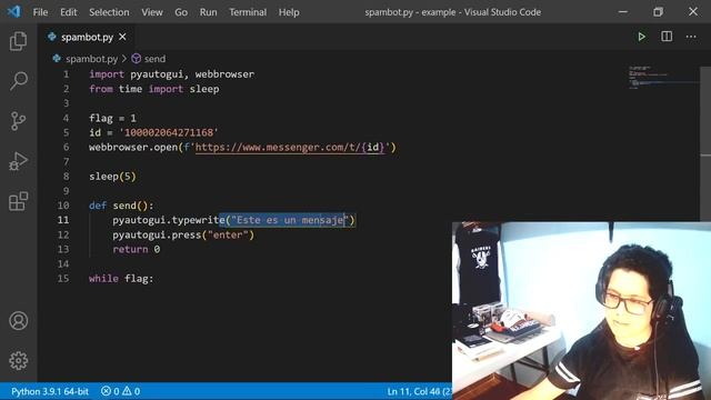 Envía mensajes (de Messenger) automáticamente (Spam Bot) mediante Python | AVM смотреть онлайн