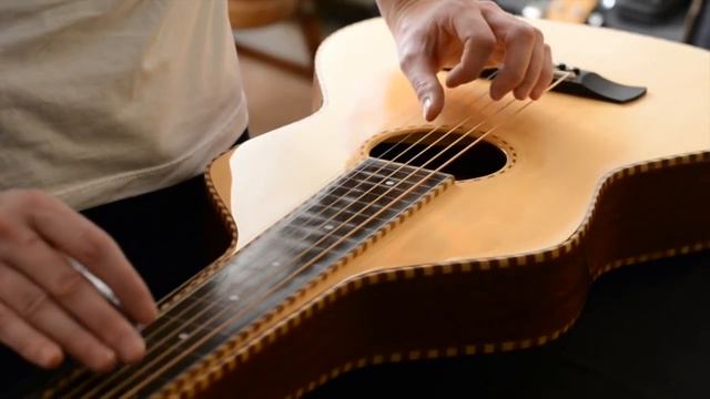 K&K Pure Mini pickup on our Sitka Original Weissenborn by Twisted Wood guitars смотреть онлайн