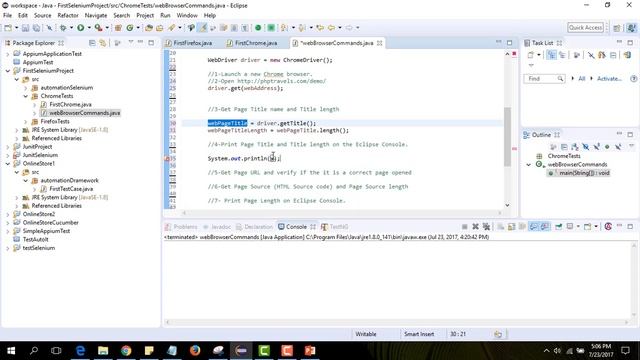 Selenium Web Browser Commands in Java смотреть онлайн