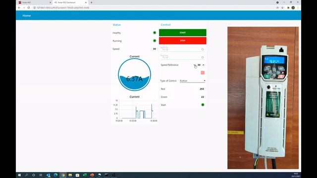 NodeRed Example with Nidec VSD and Modbus TCP Communication смотреть онлайн