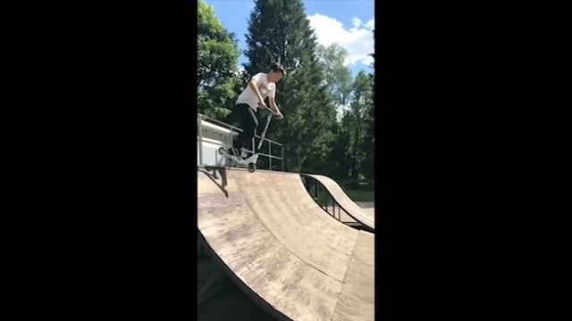 Drop from the ramp|Дроп с рампы|самокат-Tech team Grap 2018 смотреть онлайн