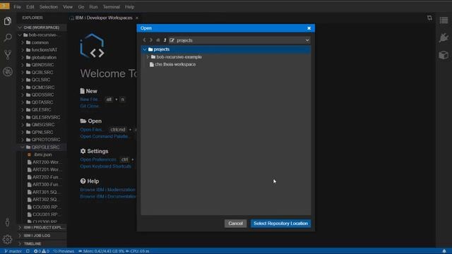 Merlin IDE - Loading source from Git into IBM i Developer IDE Workspace смотреть онлайн