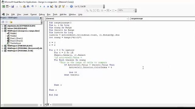 Find a Range in a Range in Excel смотреть онлайн