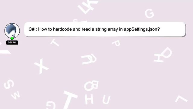C# : How to hardcode and read a string array in appSettings.json? смотреть онлайн
