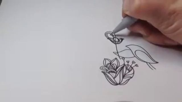 дудлинг/как рисовать дудлы/Doodle#Bird смотреть онлайн