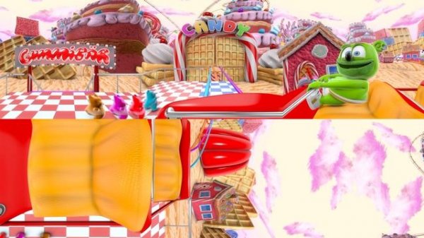 360 Video Roller Coaster VR HD Gummy Bear Candy Coaster Animated