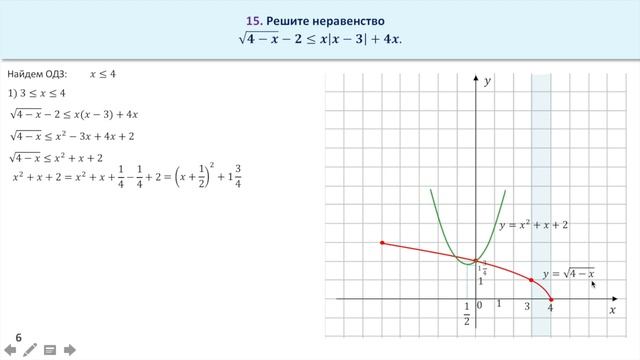 Иррациональное неравенство с модулем. Задание 15 (27) смотреть онлайн