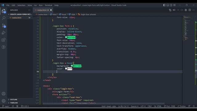 How to create login form with light button only html & css #html #css #login #form смотреть онлайн
