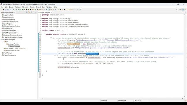 How to create test case to perform right click action in Selenium Webdriver? Selenium Tutorials смотреть онлайн