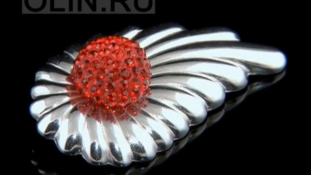 Серебряная брошь с кристаллами Сваровски смотреть онлайн