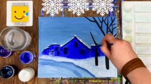 Как нарисовать зимний пейзаж ПОЭТАПНО - рисуем ЗИМУ