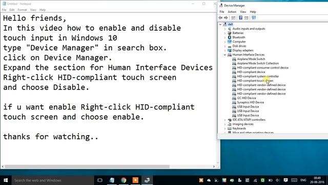 How To Disable and Enable Touchscreen in windows 10 easy and fast смотреть онлайн