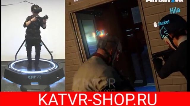Геймплей шутера PAYDAY VR на платформе виртуальной реальности KAT WALK MINI смотреть онлайн