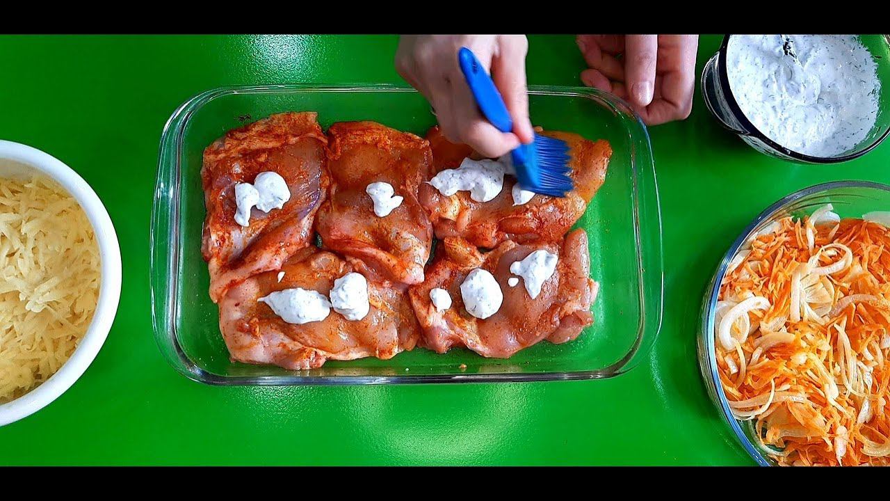 Мясо под шубой. Горячее блюдо для любого случая из доступных продуктов. смотреть онлайн