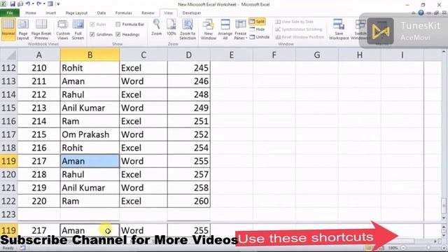 MS Excel Freeze Bottom Row смотреть онлайн