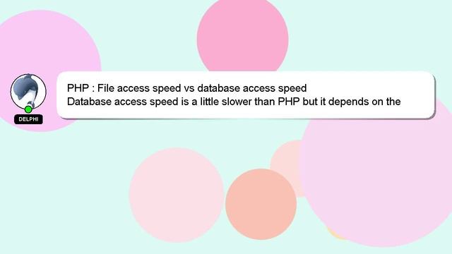 PHP : File access speed vs database access speed смотреть онлайн