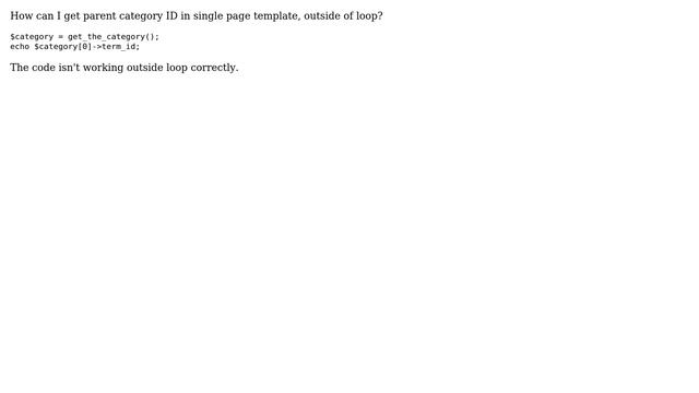 Wordpress: How to get parent category ID in single page template? смотреть онлайн