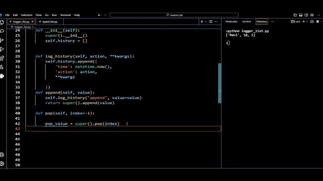 Logger List in Python | History Tracker List | Custom List| Advanced Python Series| Hindi | #python смотреть онлайн