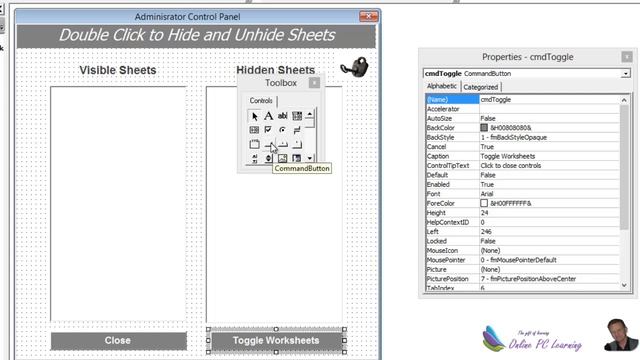 Userform to Hide and Unhide Worksheets - Excel 2013 смотреть онлайн