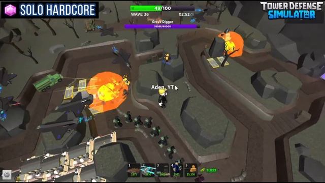 TDS Solo Hardcore, Wave 45 No Special Tower || TOWER DEFENSE SIMULATOR - ROBLOX смотреть онлайн