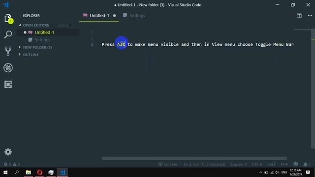 How to Restore Menu Bar in Visual Studio Code смотреть онлайн