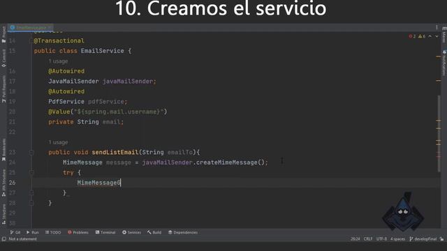 Enviar emails y archivos adjuntos utilizando Java Spring Boot con Gmail смотреть онлайн