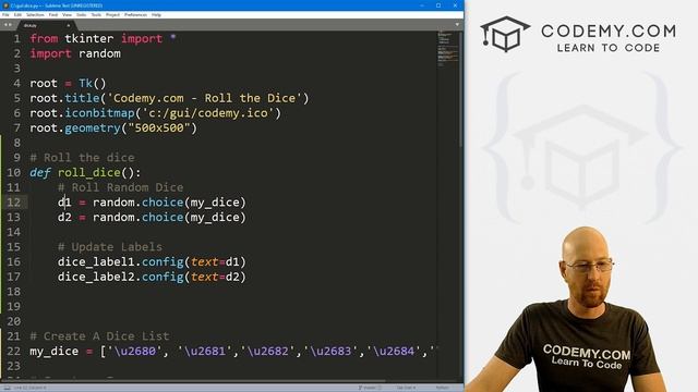 Unicode Dice Roller App - Python Tkinter GUI Tutorial 194 смотреть онлайн