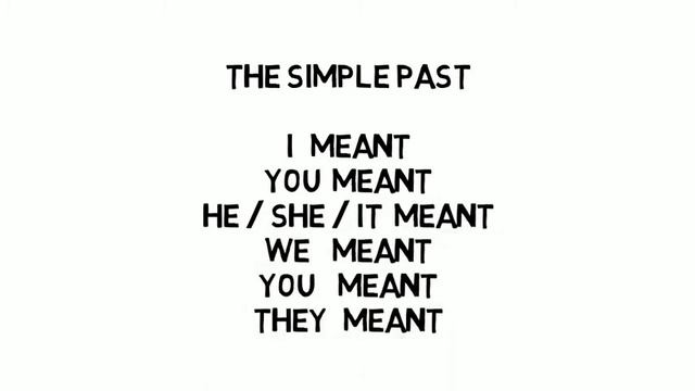 How to conjugate "to mean" in the present simple, the past simple and the past perfect смотреть онлайн