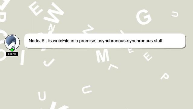 NodeJS : fs.writeFile in a promise, asynchronous-synchronous stuff смотреть онлайн