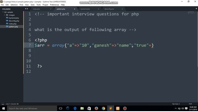 Important Interview questions for php - boolean value in associative array смотреть онлайн