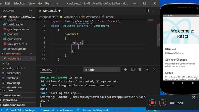5. React Native Hello World Using Class Component..!! смотреть онлайн