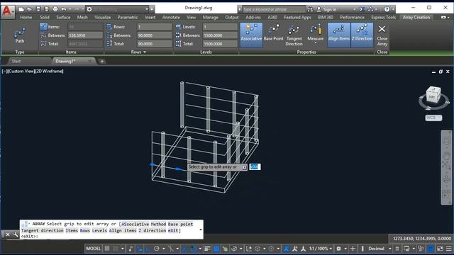 AutoCad 3D Array & Sweep/ simple balcony Railling /Info Teck смотреть онлайн