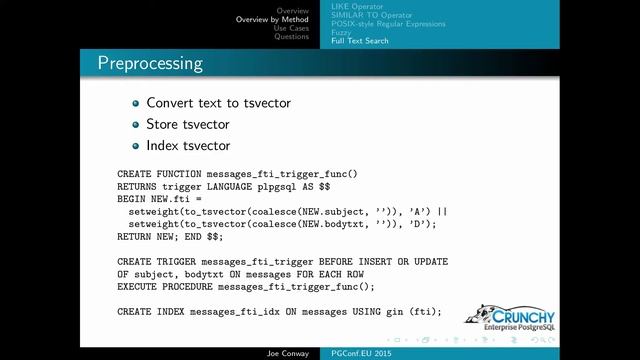 Text search and pattern matching in PostgreSQL :SDPUG @ CARI.net смотреть онлайн