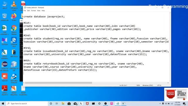 MySQL Database Create Database&tables|Library Management System Part-6|Java Project|CheckDescriptio смотреть онлайн