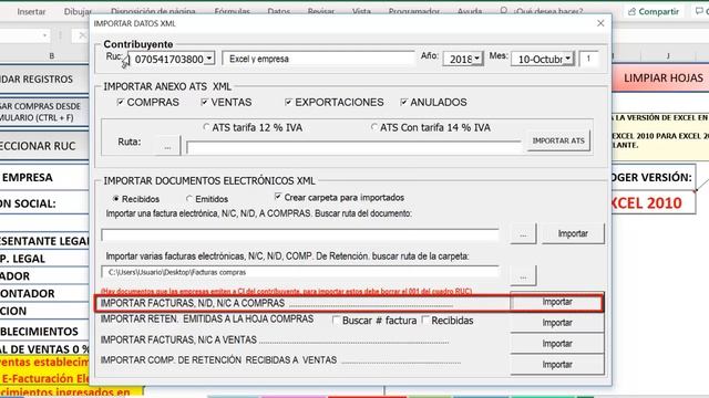 Importar Facturas y Notas de Crédito XML SRI a excel, compras, ventas смотреть онлайн