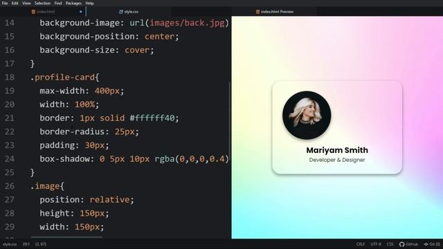 How to Make Profile Card in HTML & CSS | Card Design HTML & CSS смотреть онлайн