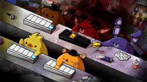 Аниматроники из фнаф 1 играют на пианино.